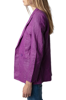 Visko Creased Leather Blazer | Goa