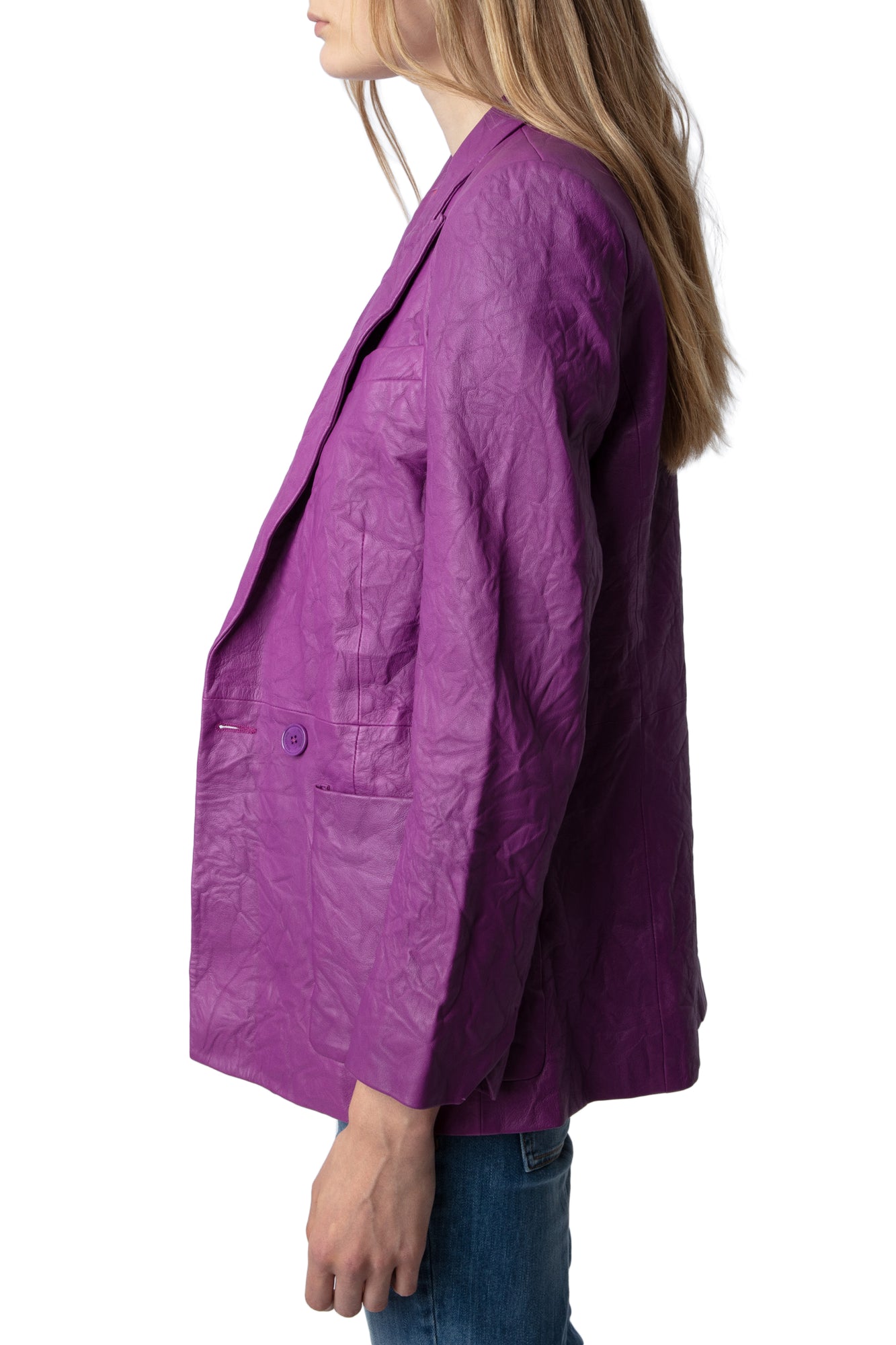 Visko Creased Leather Blazer | Goa