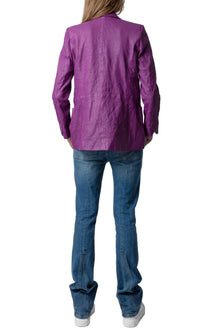Visko Creased Leather Blazer | Goa