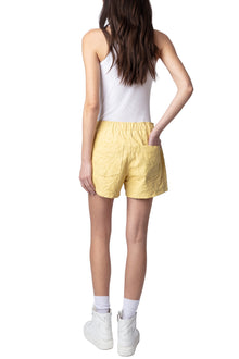 Crinkled Leather Bermuda | Shea Butter