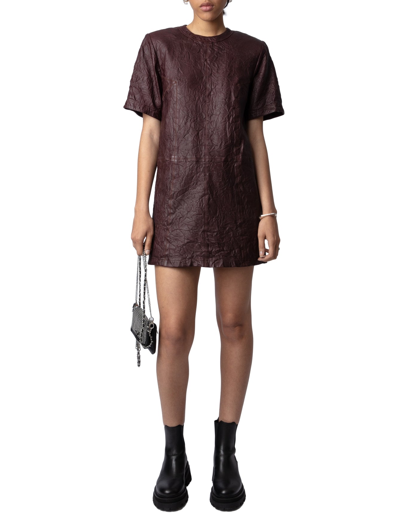 Women | Riddy Cuir Froisse | Chocolate