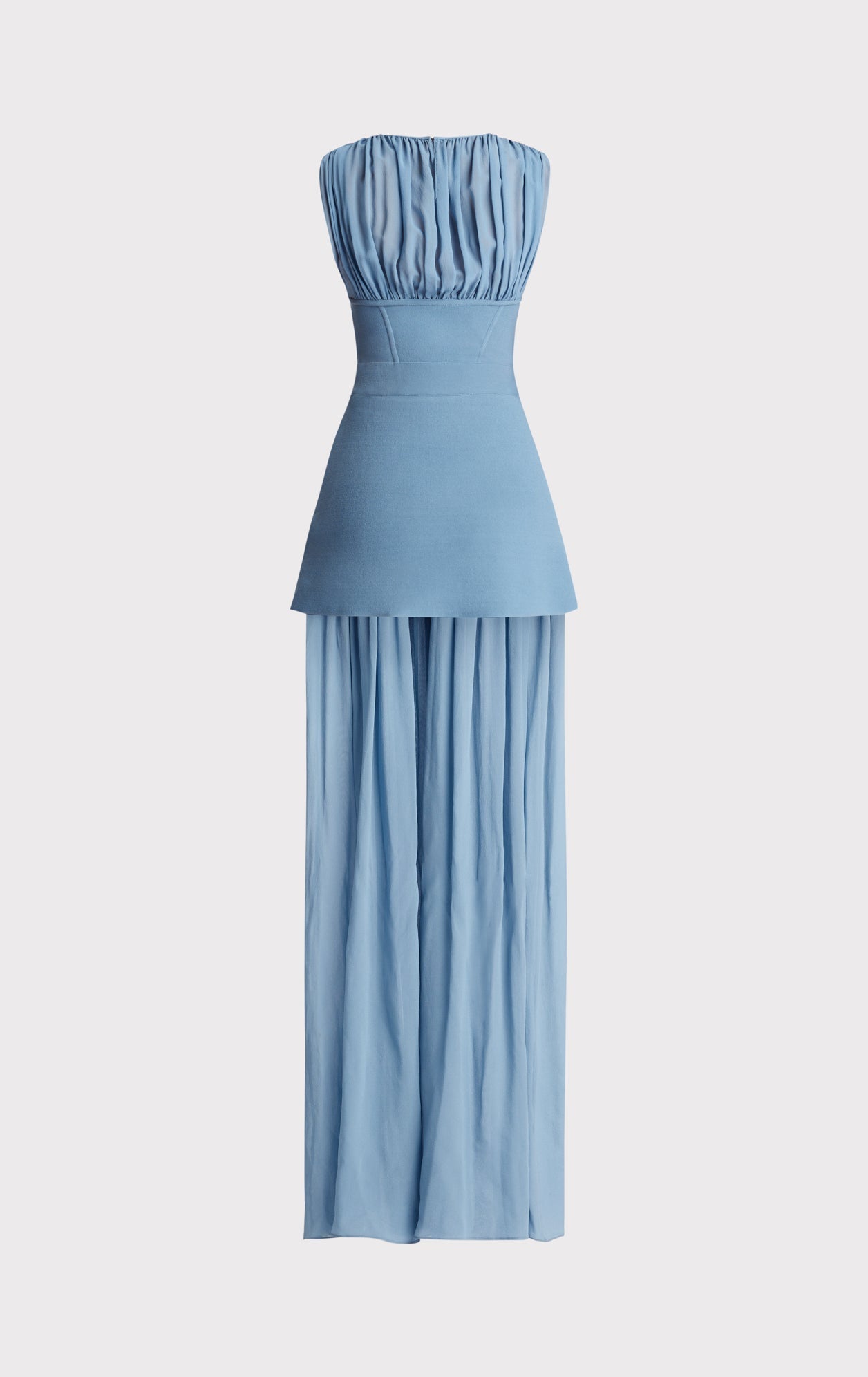 Milano Corset Gown W/ Silk Ruched Chiffon | Abalone