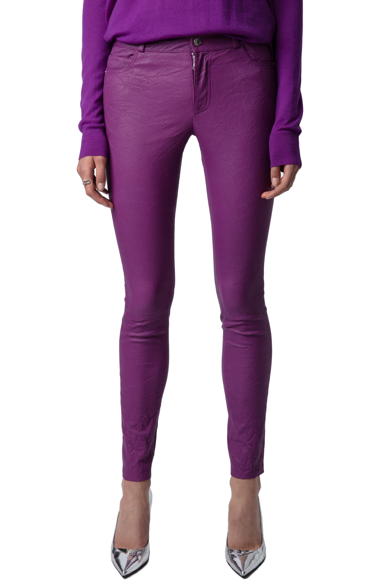 Phlame Creased Leather Pants | Goa