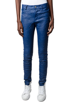 Phlame Creased Leather Pants | Ocean