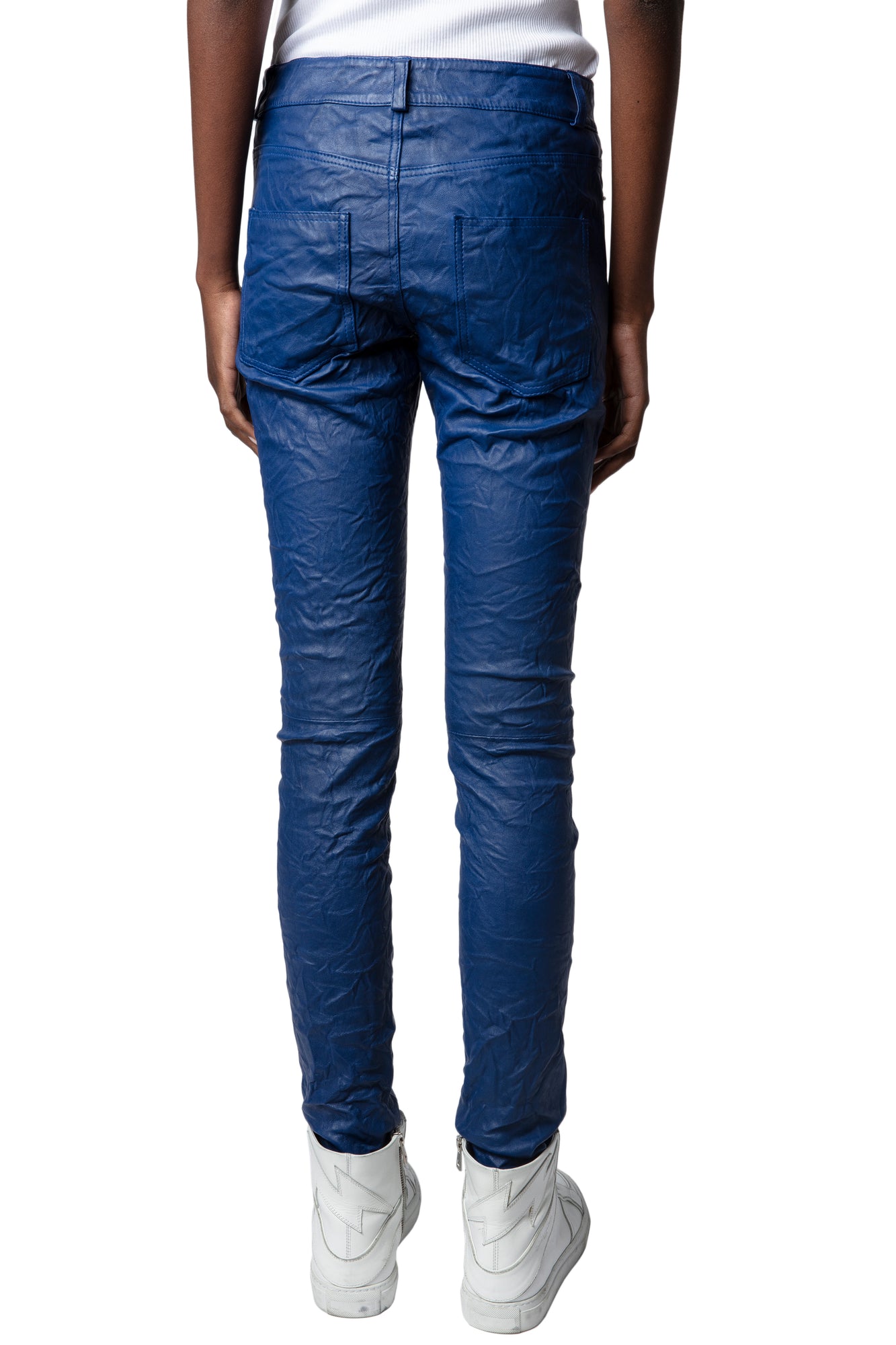 Phlame Creased Leather Pants | Ocean