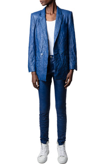 Phlame Creased Leather Pants | Ocean