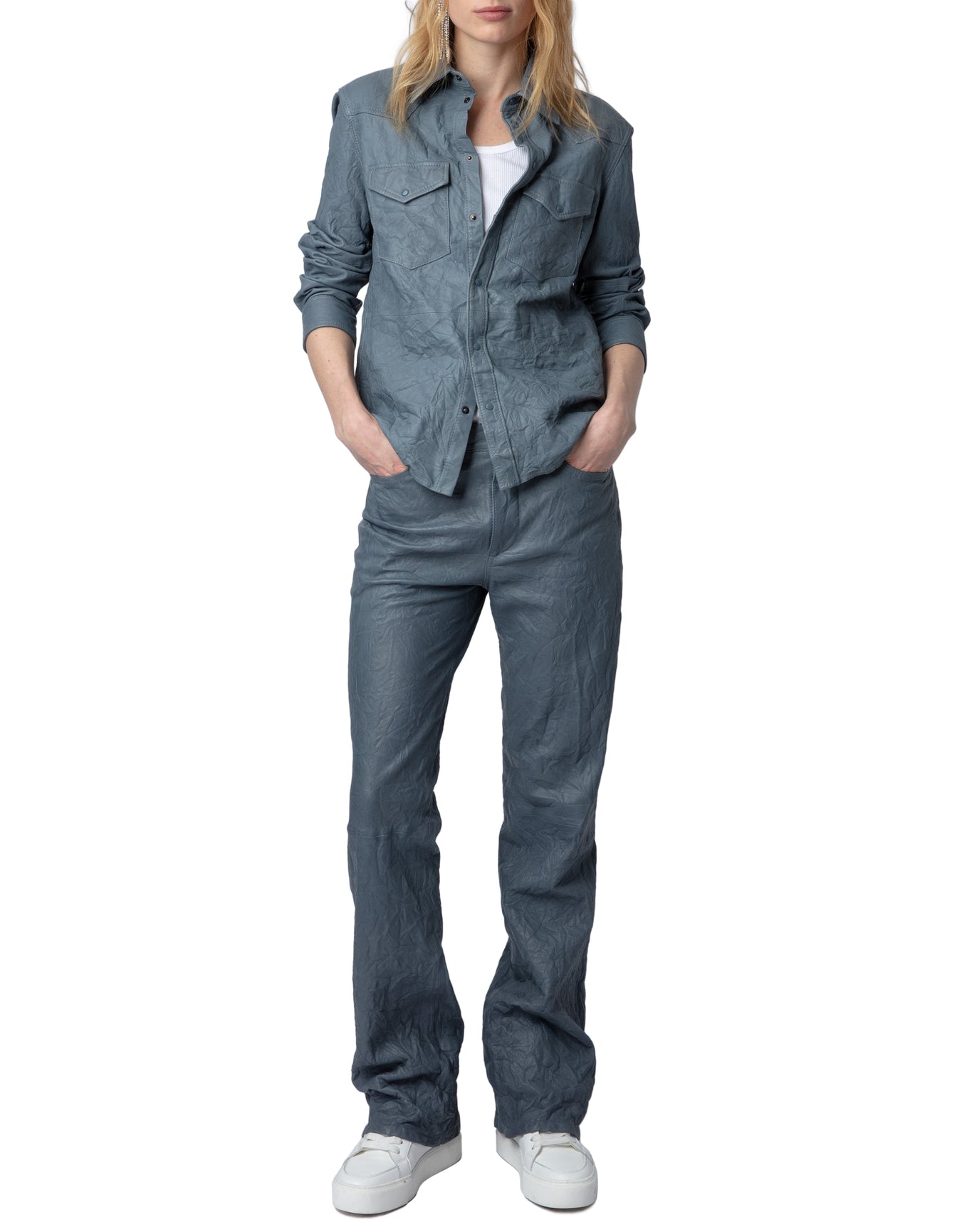 Womens | Pistol Cuir Froisse | Light Blue