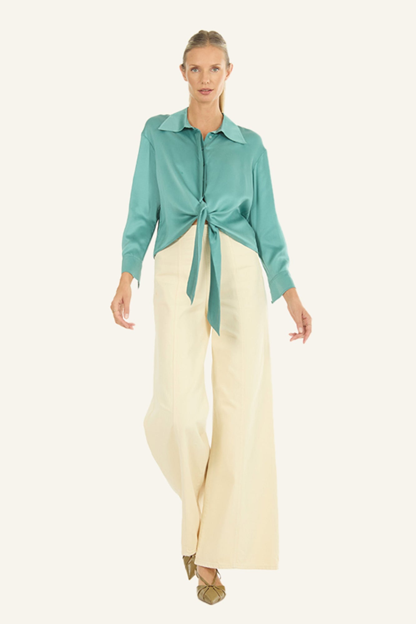 Rae Top | Cyan Green
