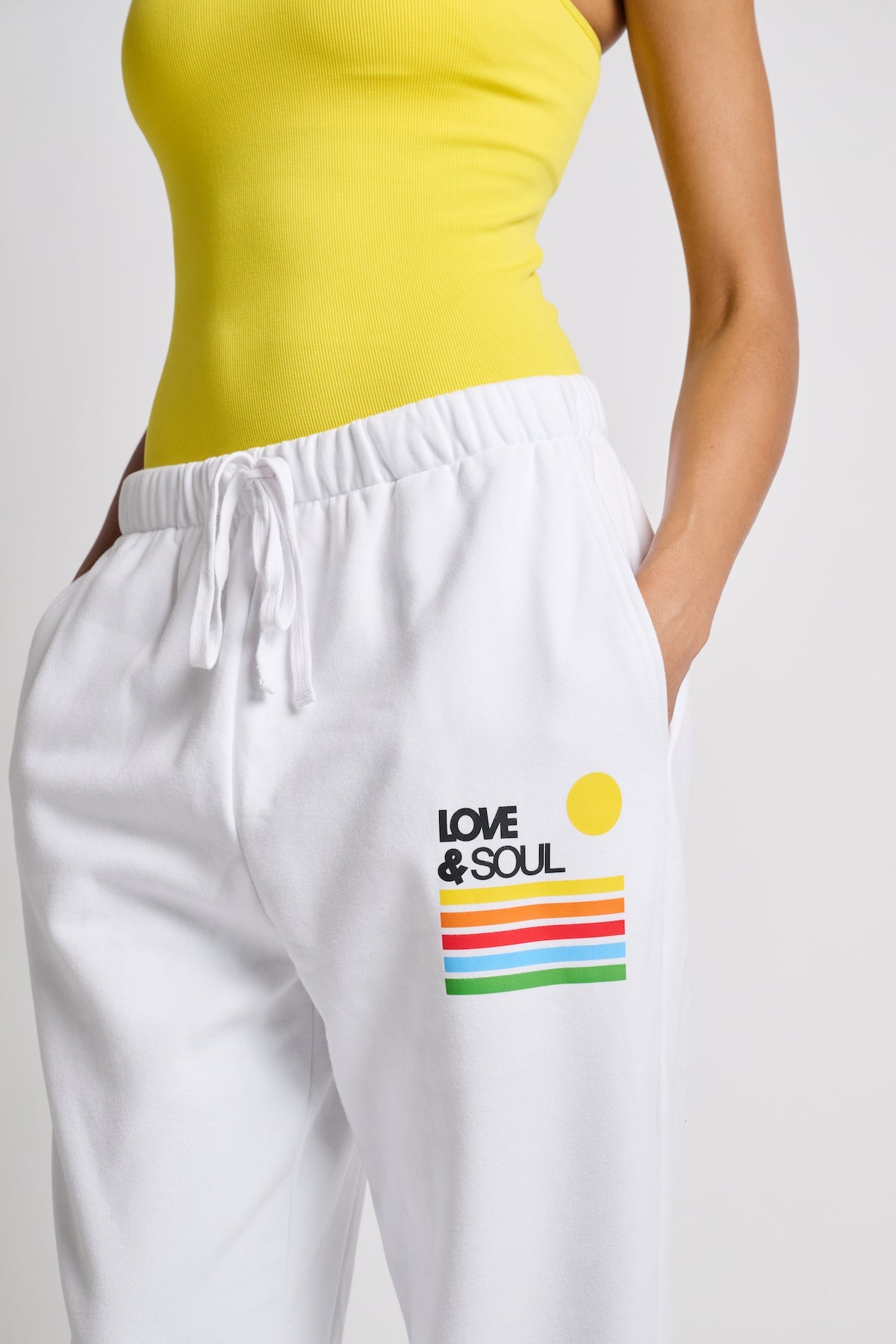 Women | Love & Sports | Rainbow Love & Soul Sweatpant | White