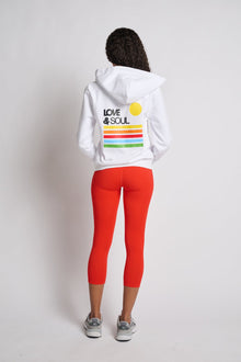 Women | Love & Sports | Rainbow Love & Soul Zip Hoodie | White