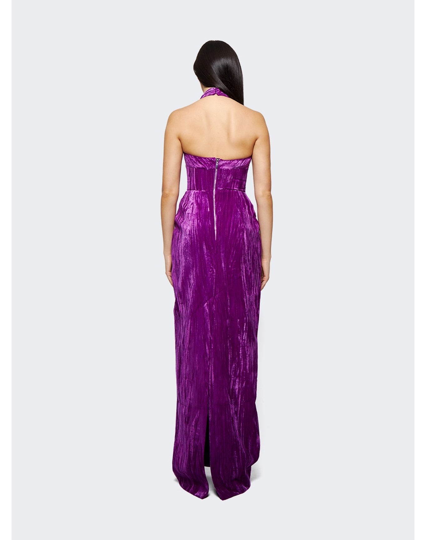 Rasario | Women | Draped Velvet Maxi Dress | Purple