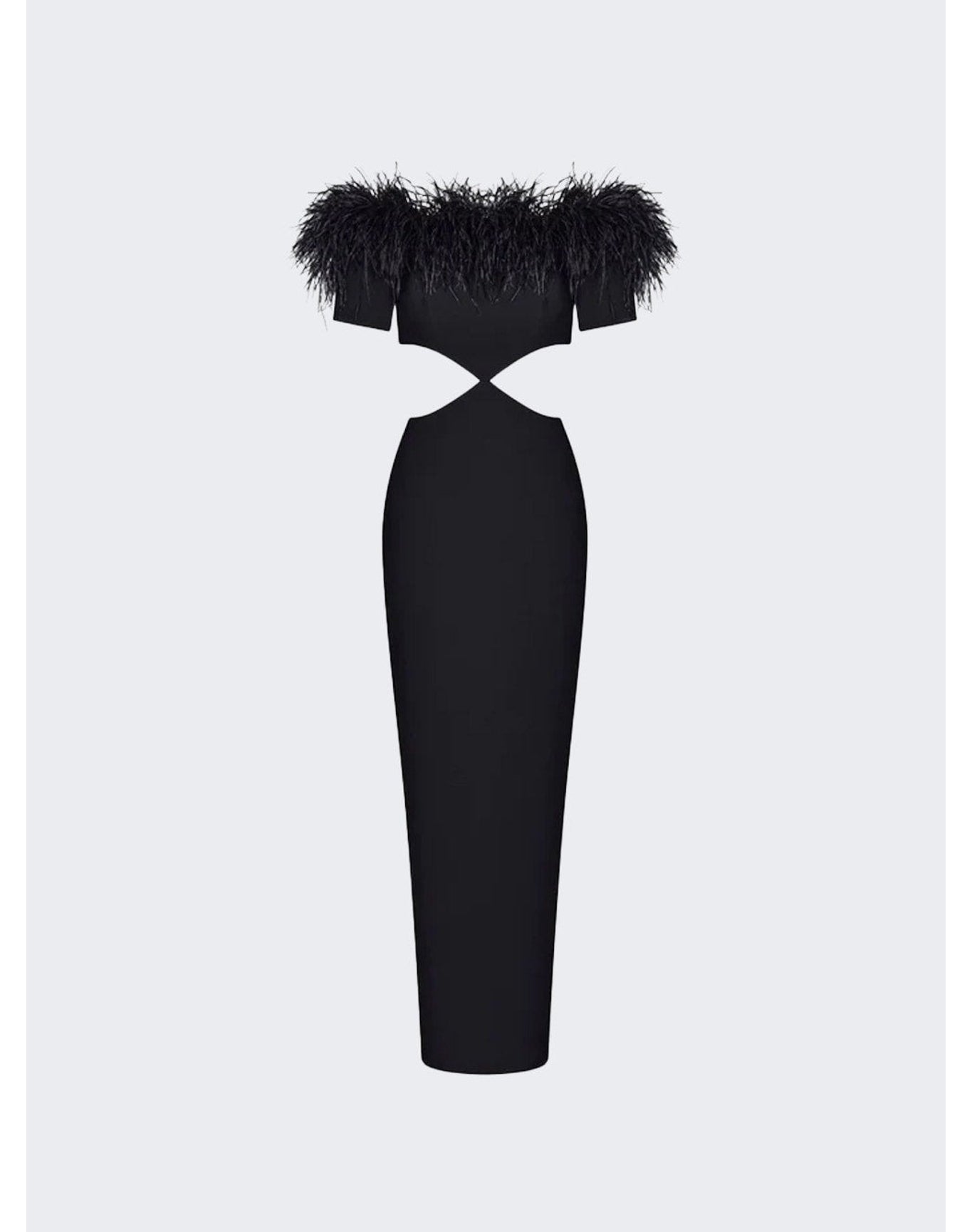 Rasario | Women | Fringe Crepe Cut-out Maxi Dress | Black