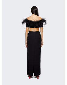 Rasario | Women | Fringe Crepe Cut-out Maxi Dress | Black