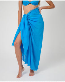 Raw Edge Maxi Sarong | Turquoise
