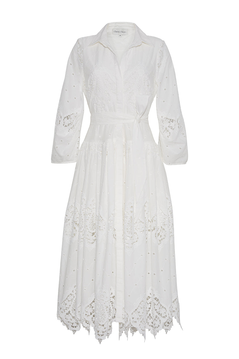 Raya Dress | White Embroidered Eyelet