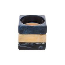 Charcoal & Cream Square Resin Bangle Set - Adina's Jewels