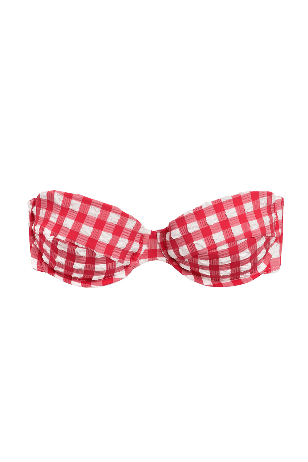 Bustier Bikini Top | Red Gingham