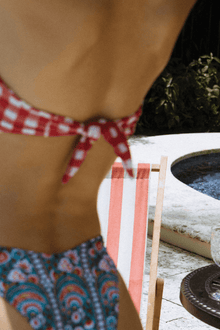 Tori Bandeau Bikini Top | Red Gingham