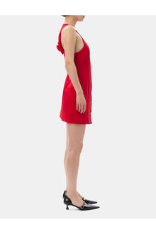 Red Twill Suiting Mini Dress | Barbados Cherry