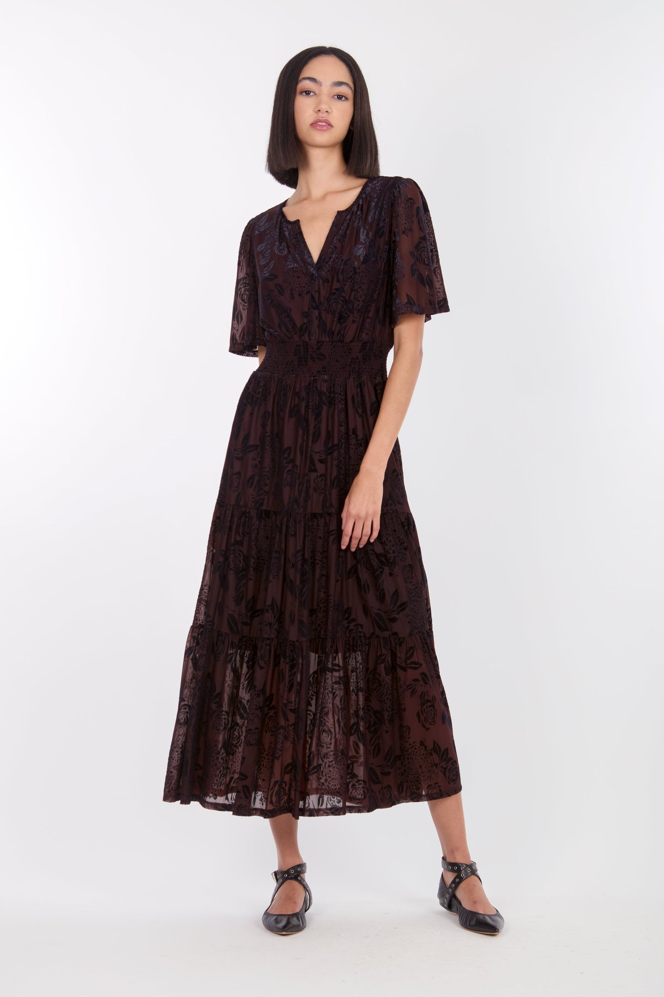 Reese Dress | Brown Baroque