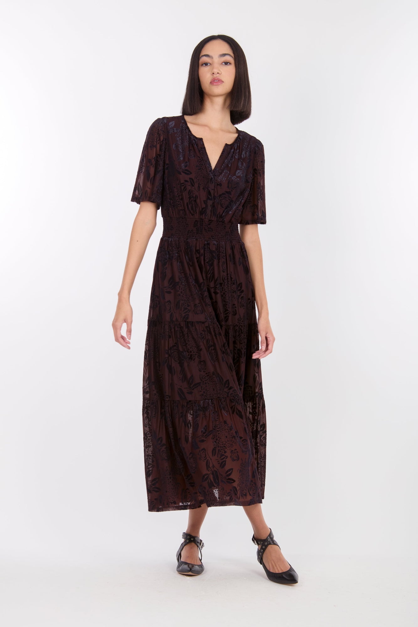 Reese Dress | Brown Baroque