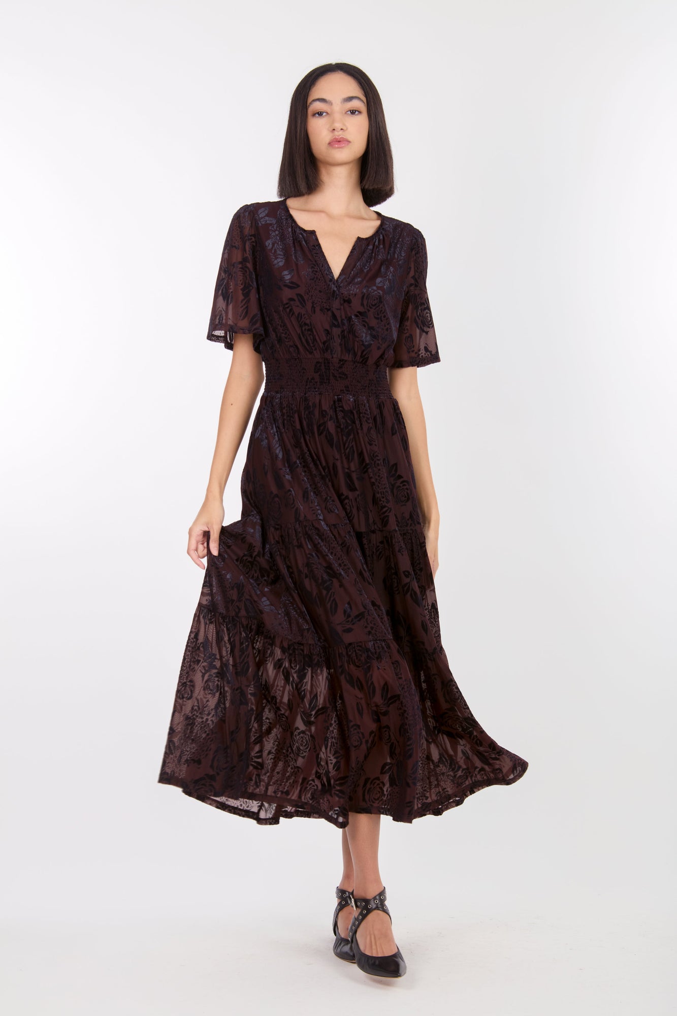 Reese Dress | Brown Baroque