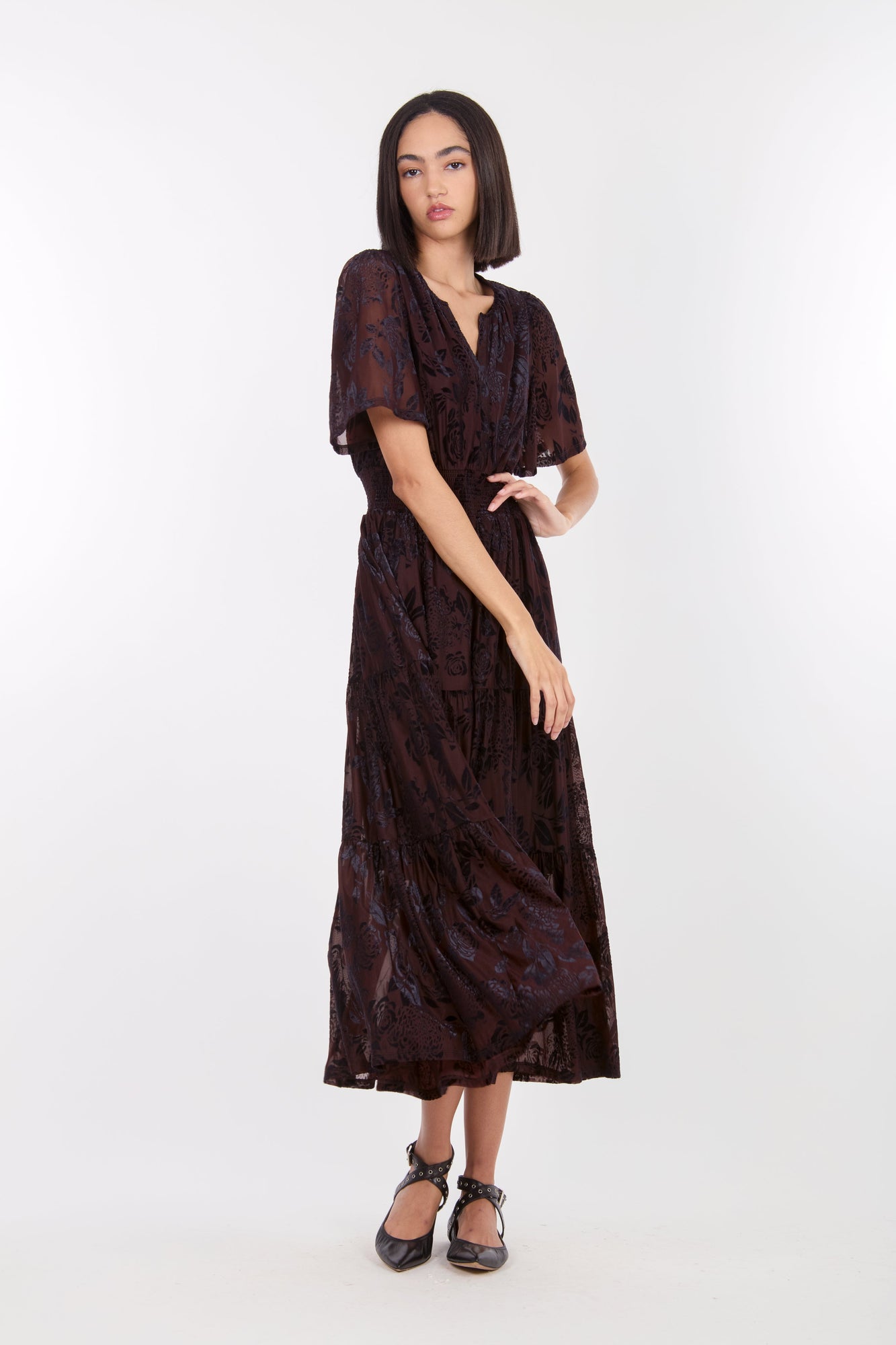 Reese Dress | Brown Baroque