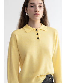 Regina | Pure Merino Wool Polo Sweater | Honey