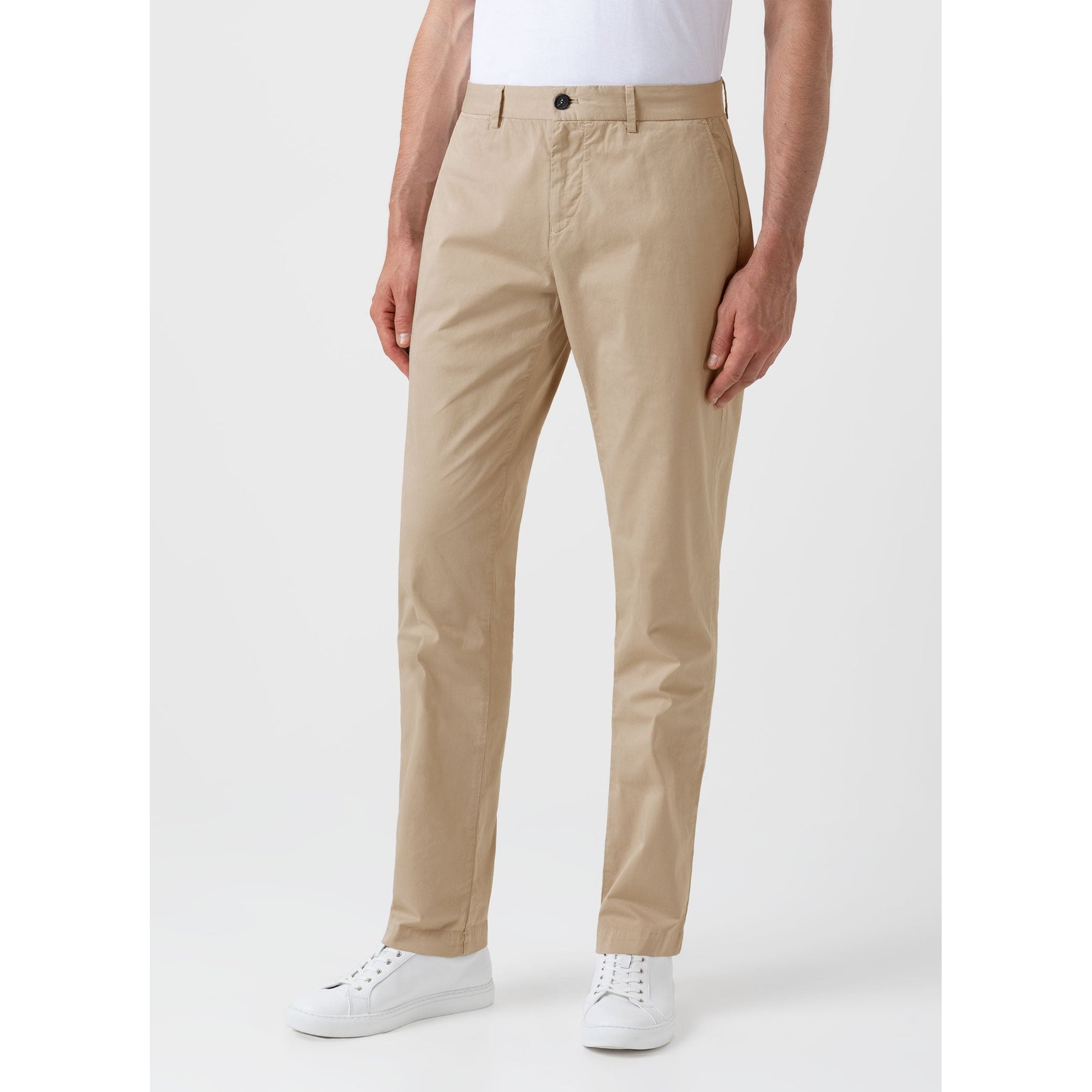 Regular Fit Stretch Chino | Men | Stone