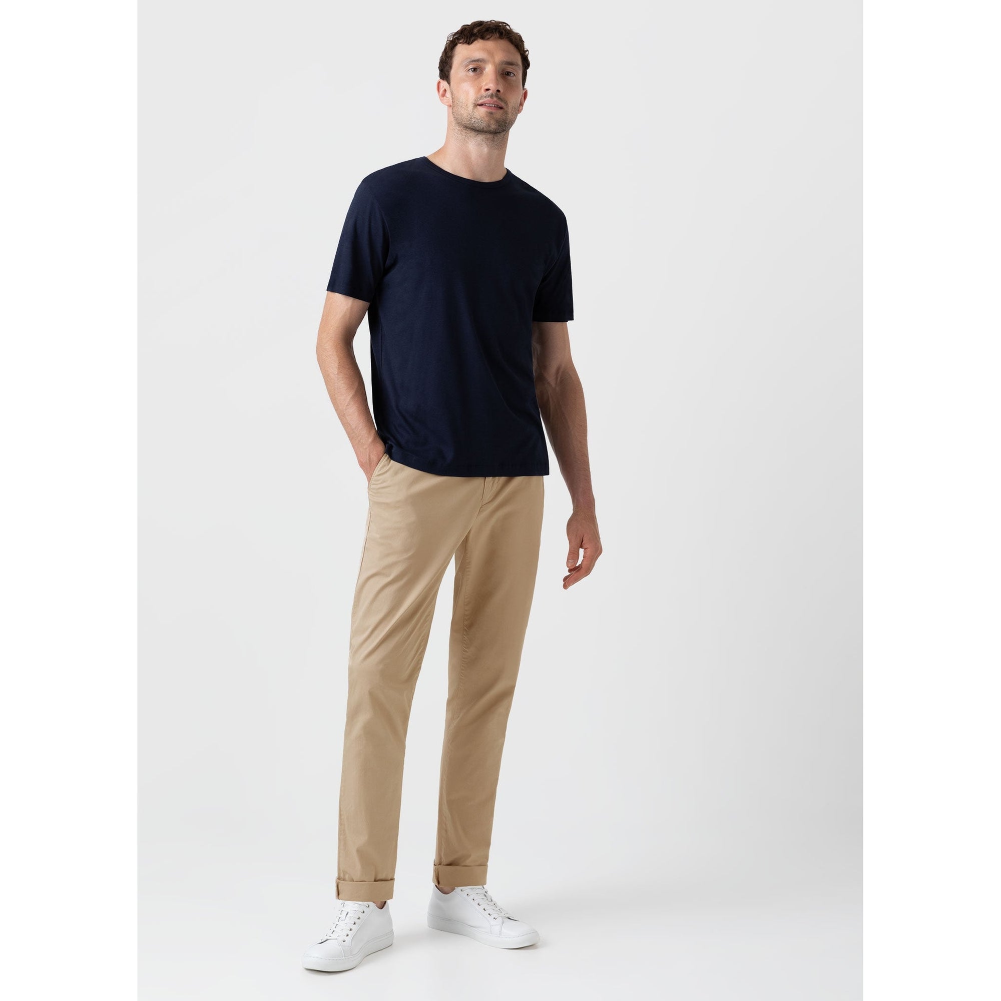 Regular Fit Stretch Chino | Men | Stone