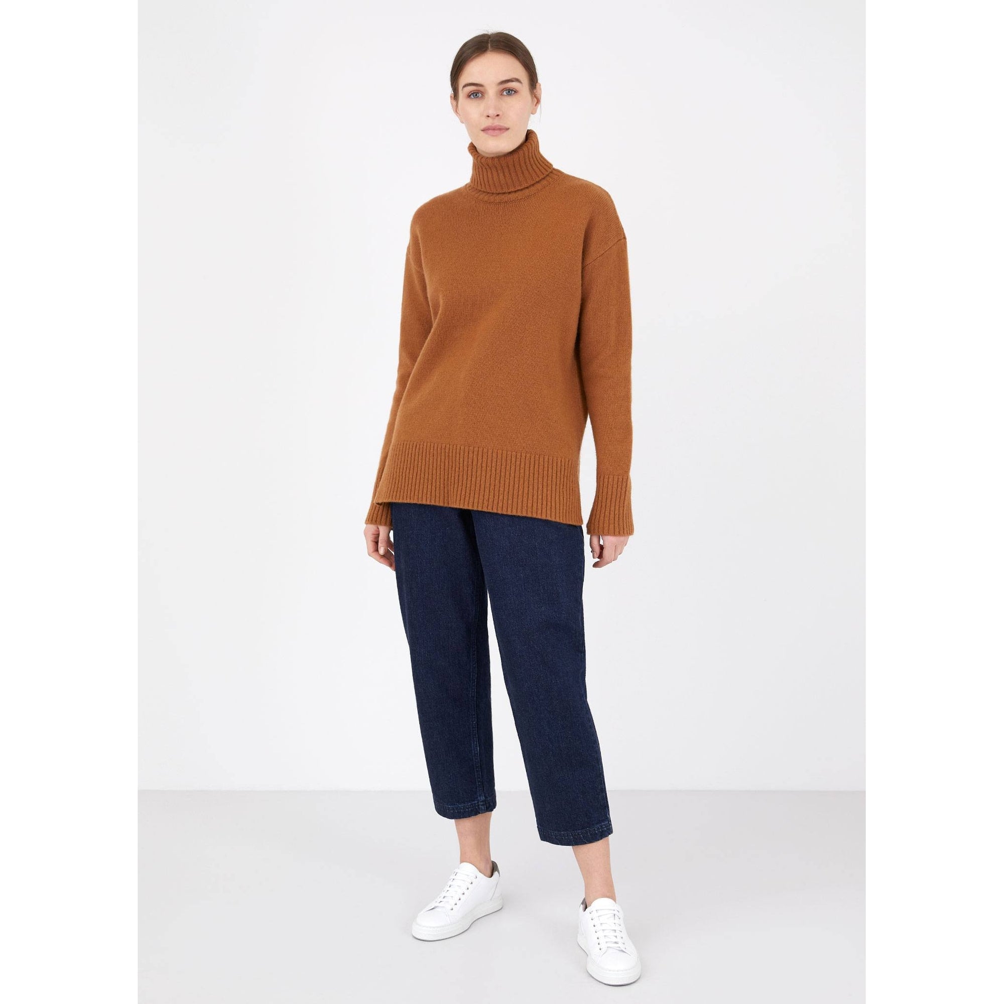 Relaxed Roll Neck Jumper | Women | Mushroom