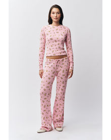 Relaxed Thermal Pant | Baby Pink Floral