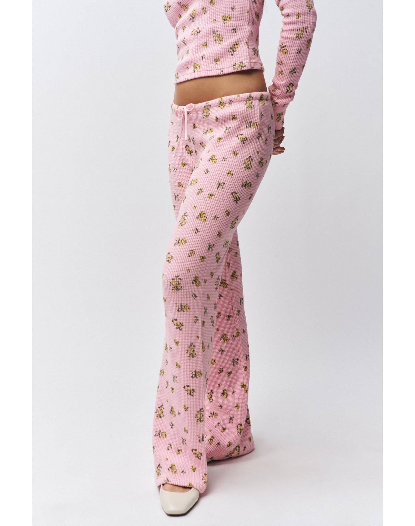 Relaxed Thermal Pant | Baby Pink Floral
