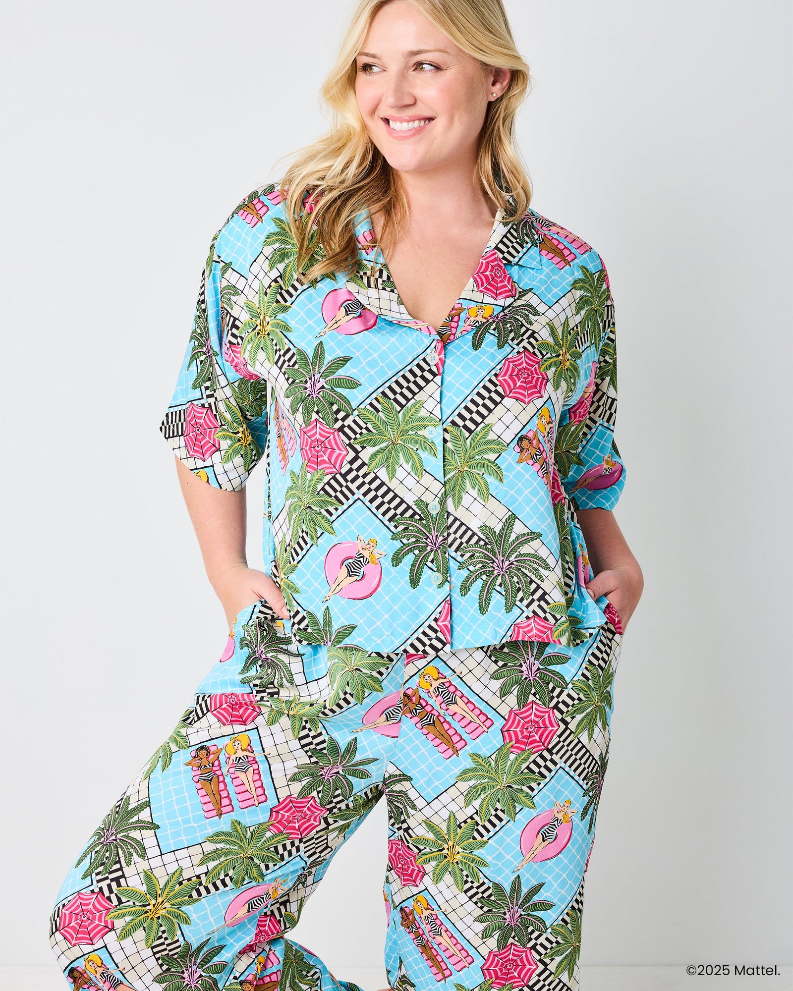 Barbie™ + Printfresh Retro Relaxation - Satin Wildest Dreams Set - Retro Blue - Printfresh