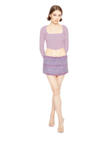 Rib Knit Bolero | Lavender
