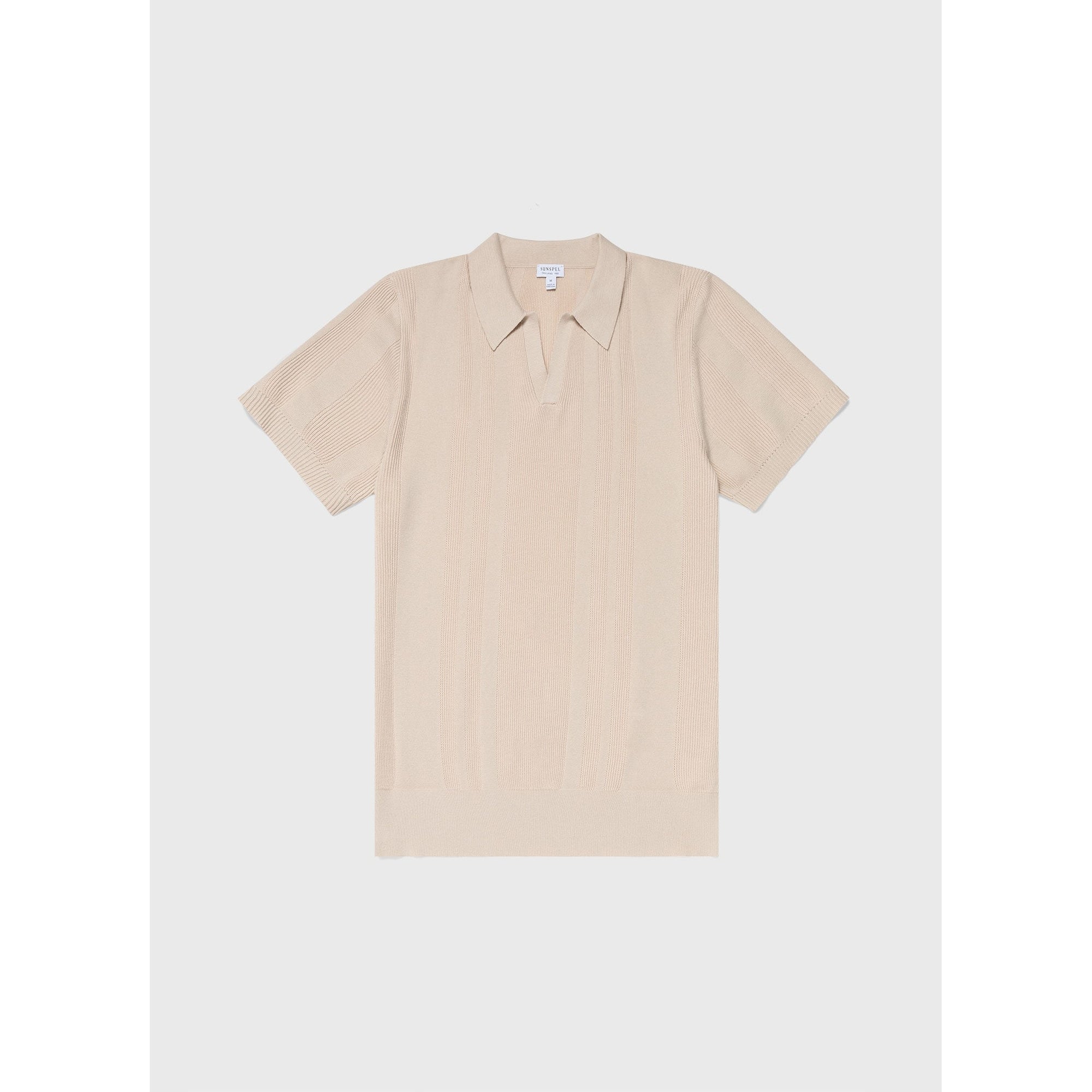 Rib Knit Polo Shirt | Men | Beige