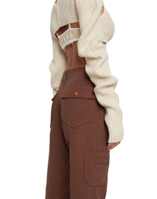 Rib Knit Shrug | Light Cream