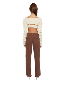 Rib Knit Shrug | Light Cream