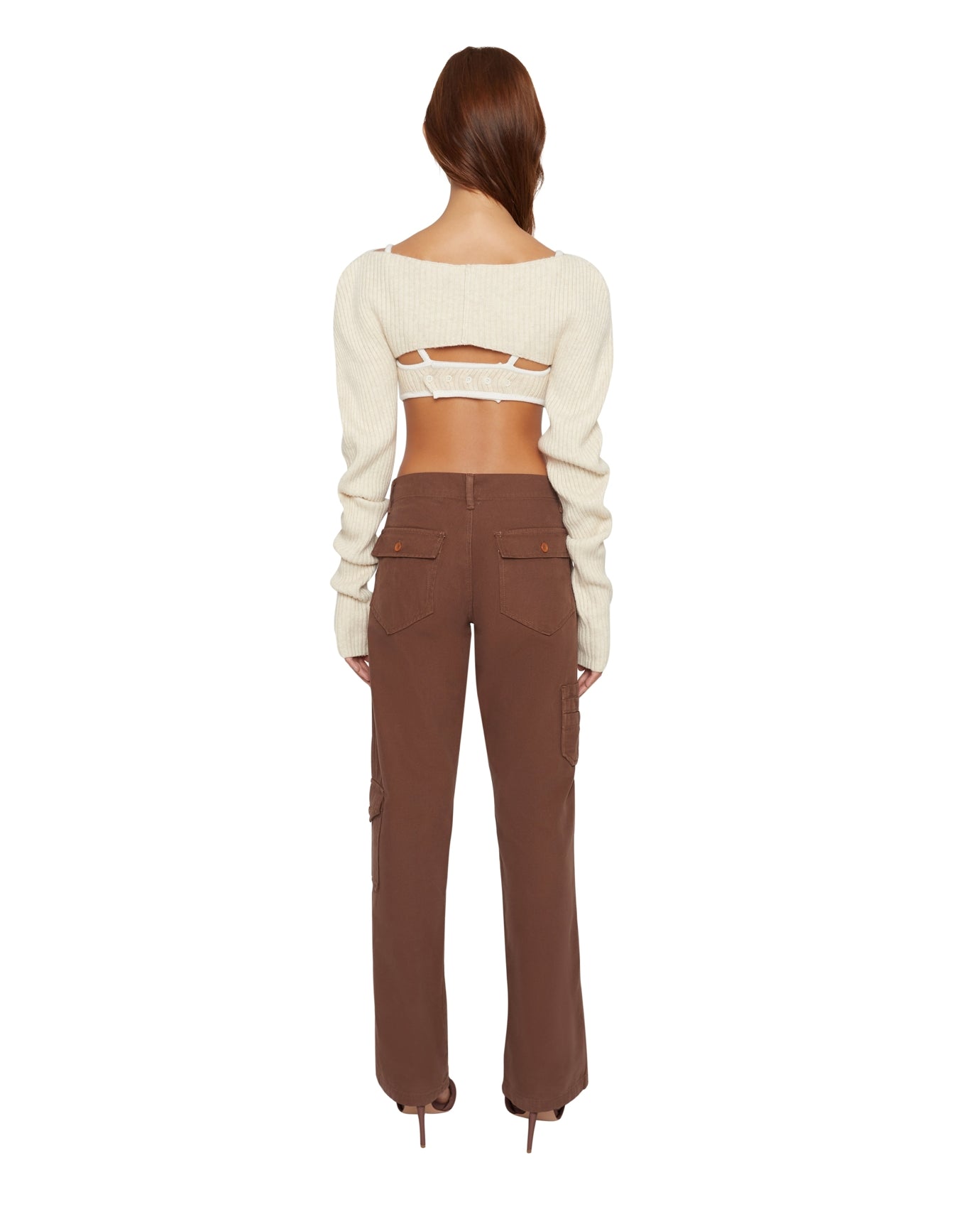 Rib Knit Shrug | Light Cream