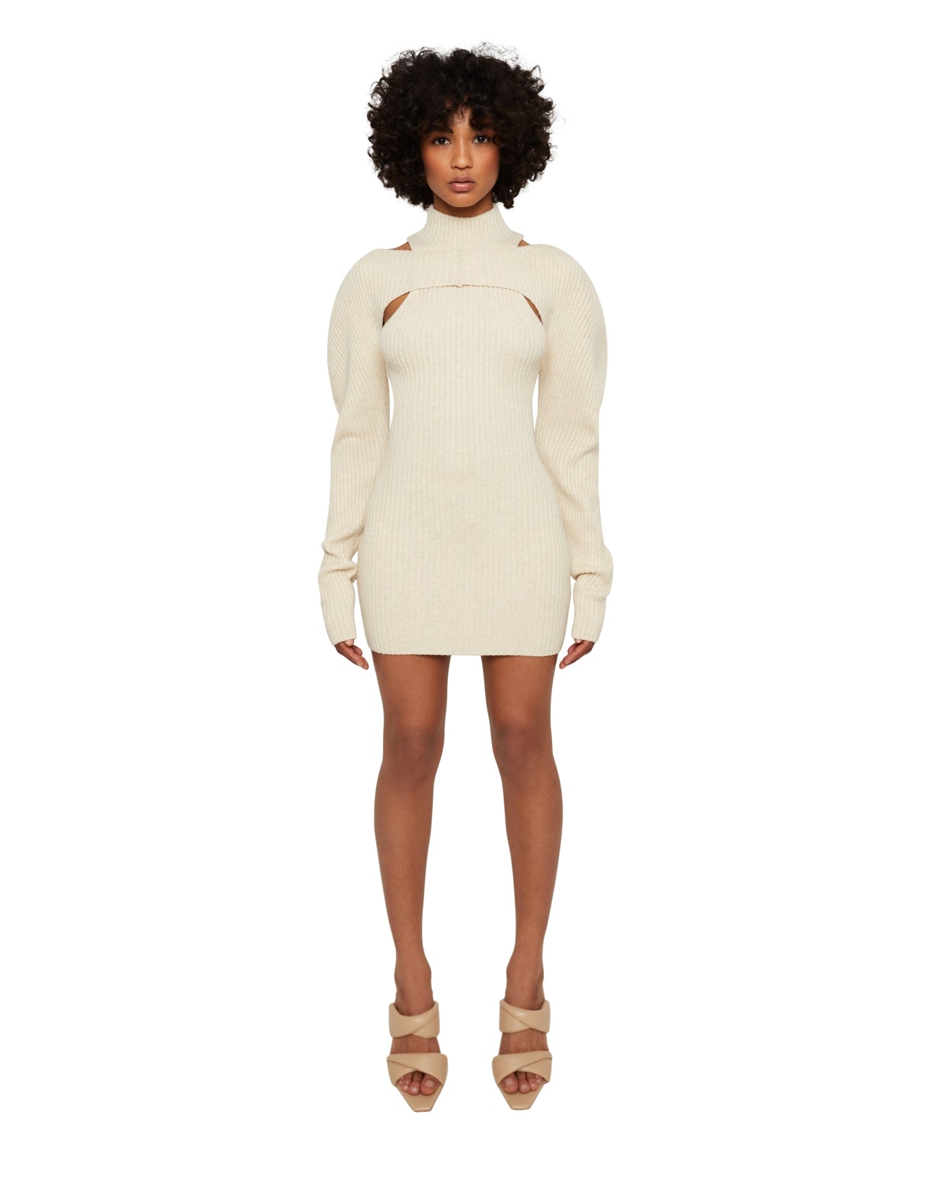 Rib Knit Shrug | Light Cream