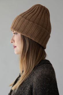 Ribbed Beanie | Camel