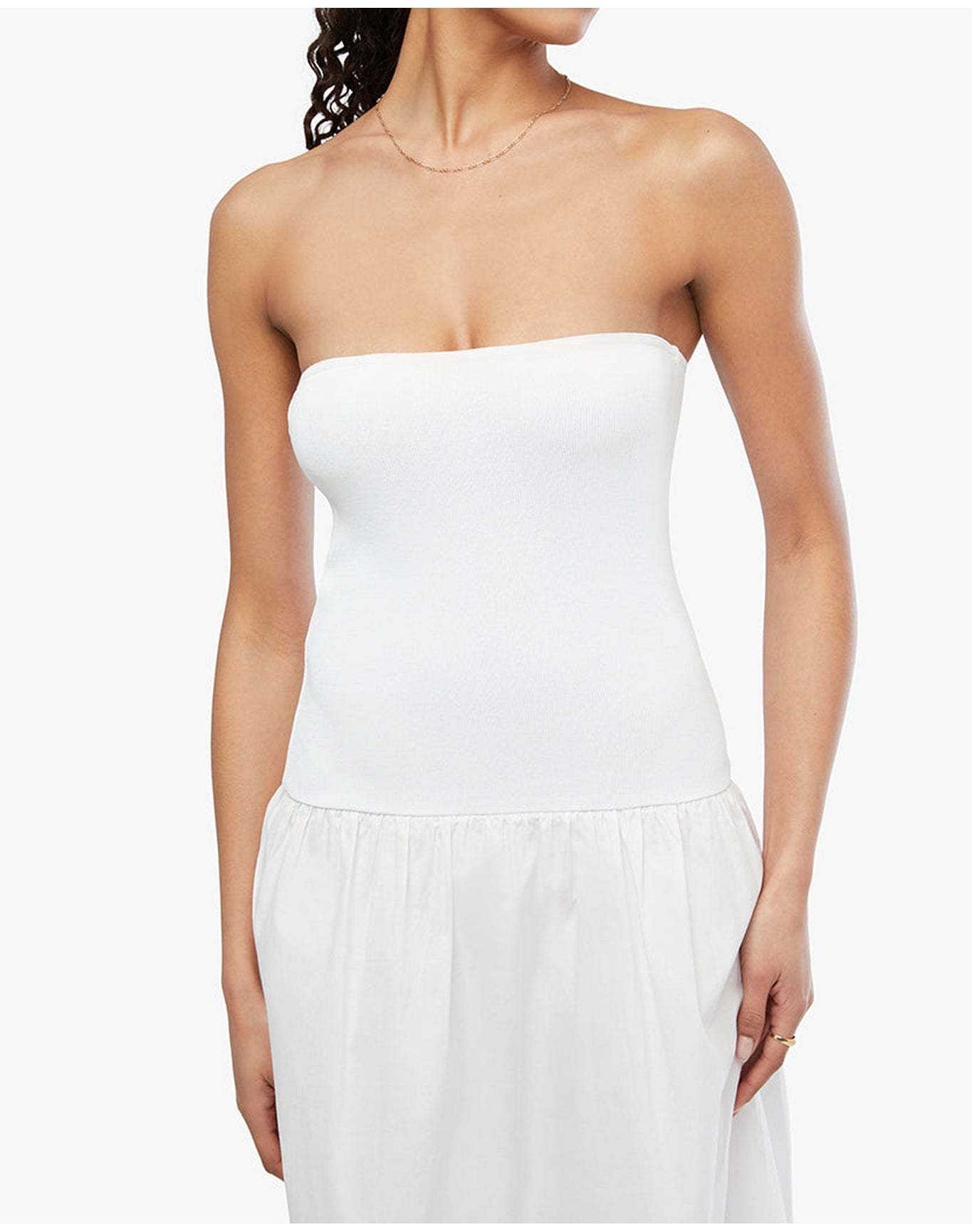 Ribbed Cotton Midi Dress | White