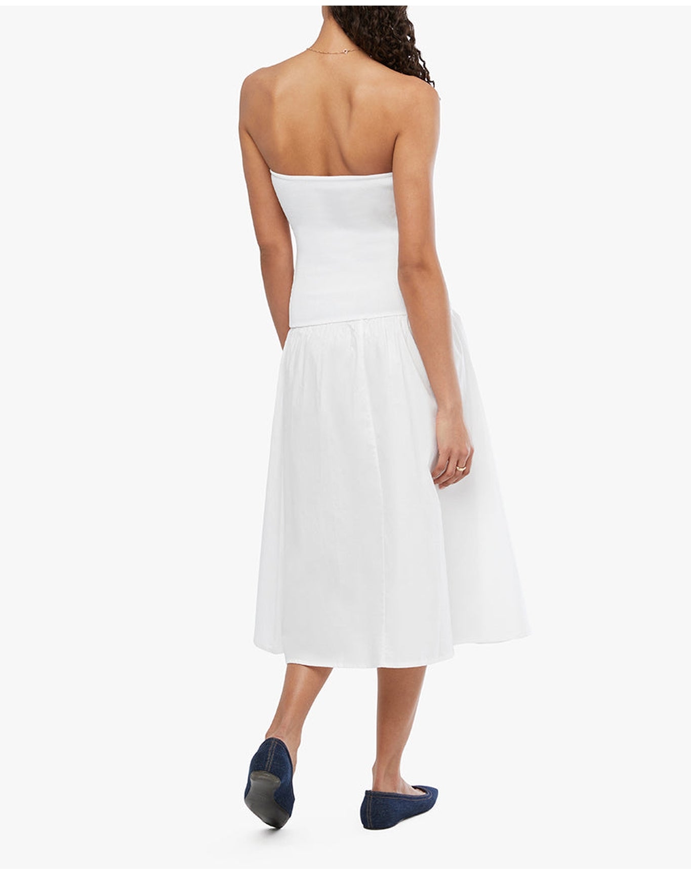 Ribbed Cotton Midi Dress | White