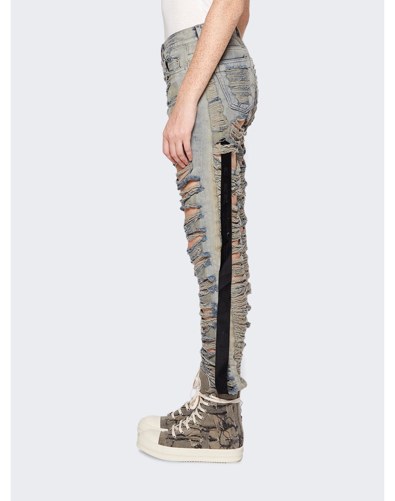 Rick Owens DRKSHDW | Women | Shredded Detroit Cut Jeans | Mineral Pearl