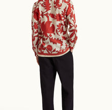 Ridley Dragonflower Print Relaxed Fit Classic Collar Shirt | Summer Red/White Sand