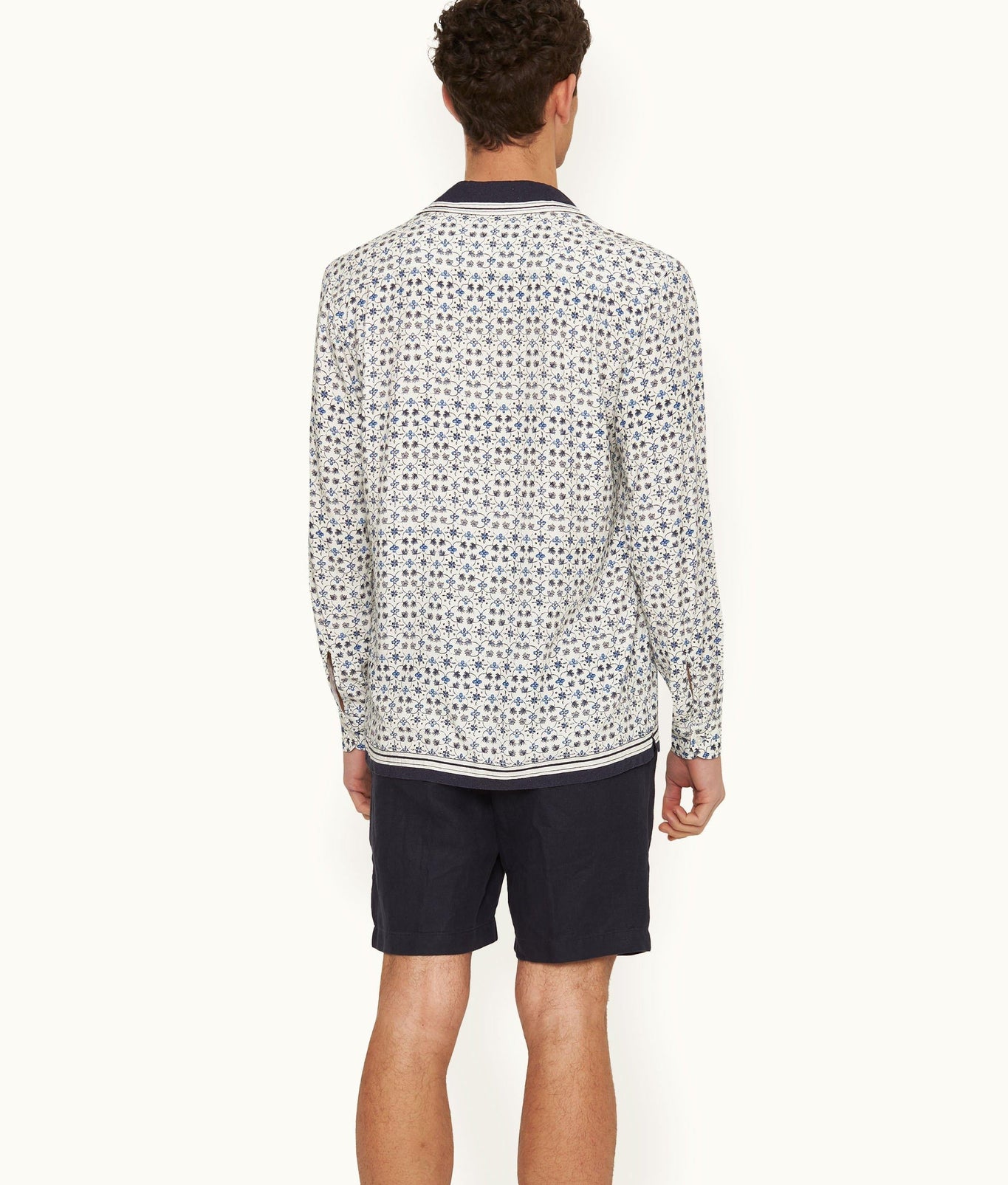 Ridley Fiore Print Relaxed Fit Resort Placket Overhead Shirt | Cashew