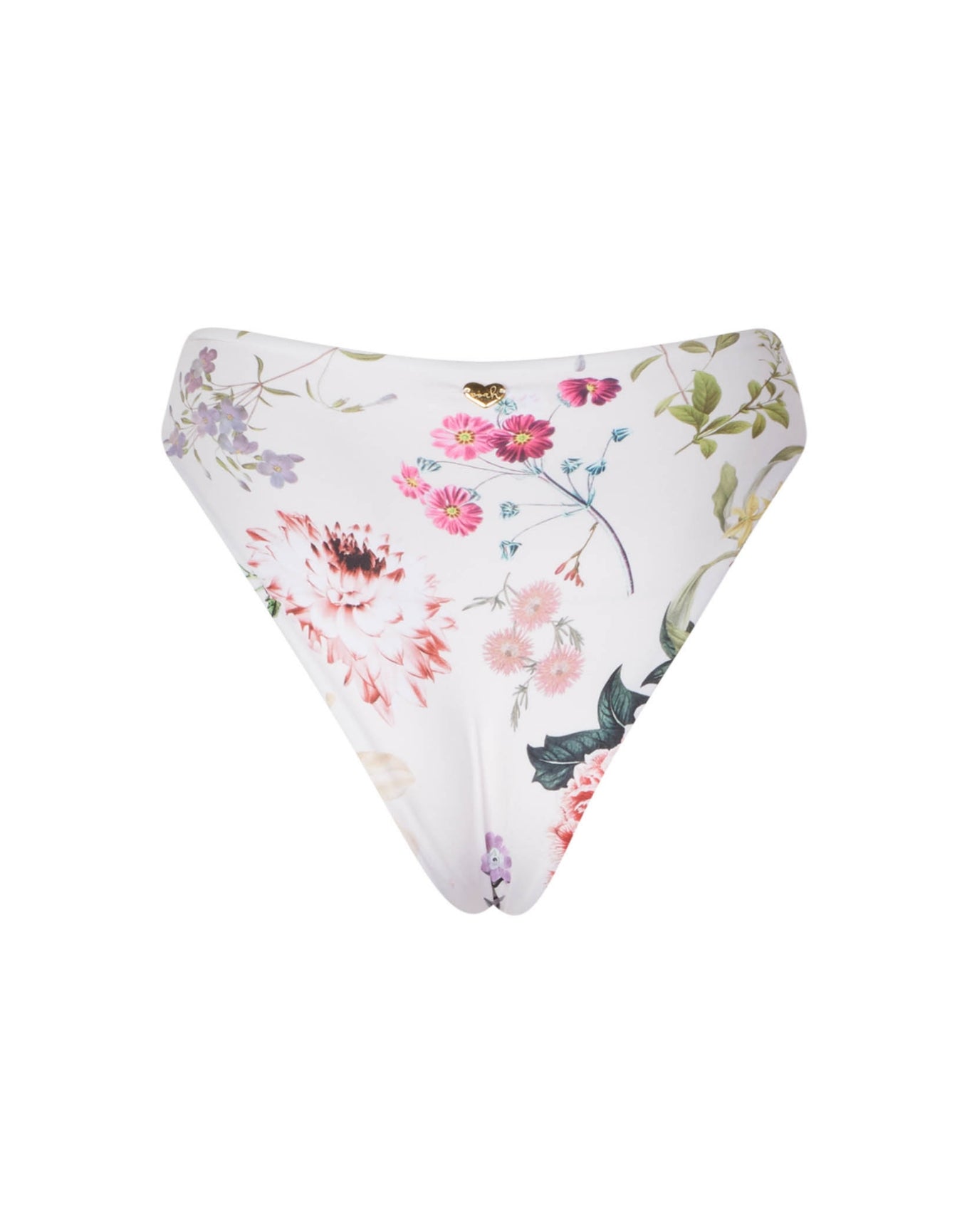 Riley Floral High Waisted Bottom | White