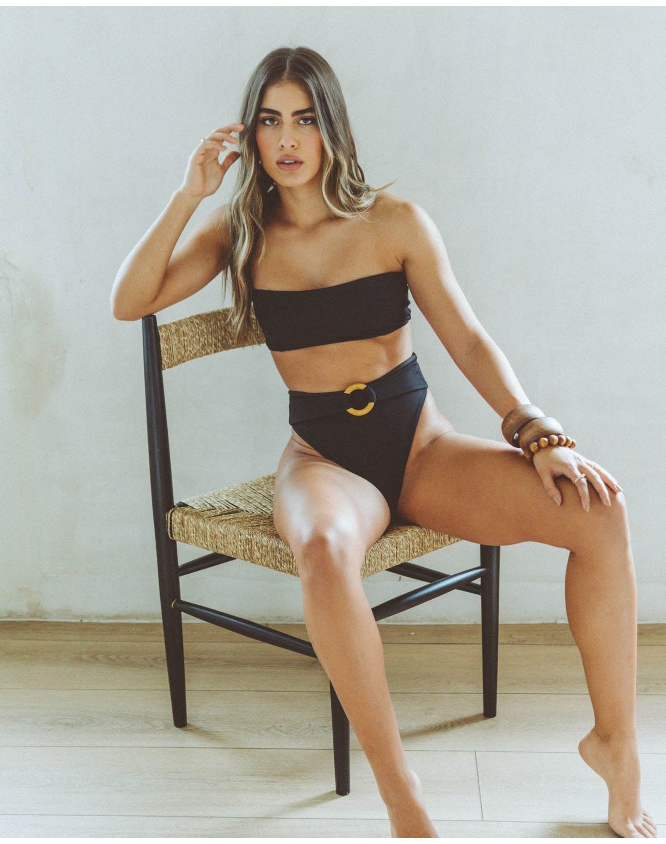 Riley Ribbed High Waisted Bottom | Black