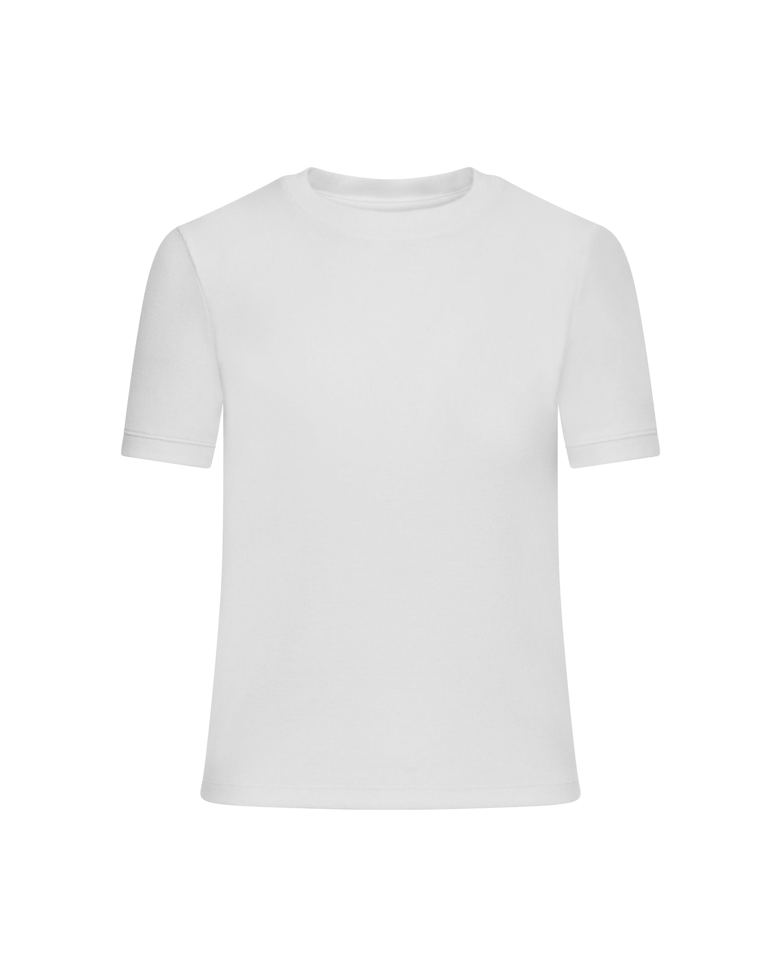 Ringer Tee in Ribbed Cotton | White