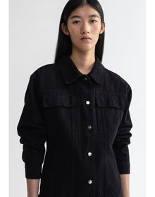 Roisin | Waisted Denim Jacket | Black